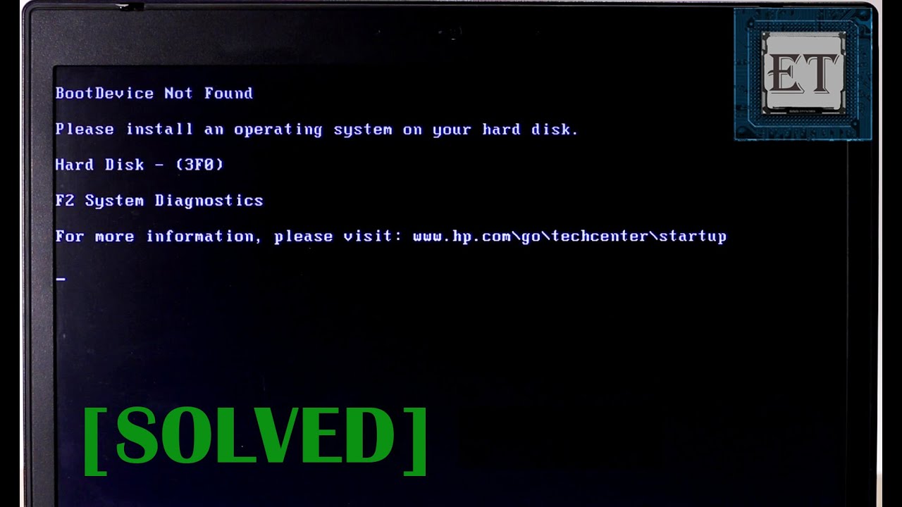 BootDevice Not Found